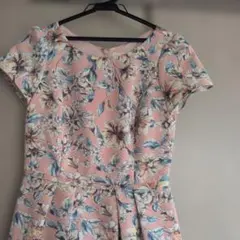 レッセ・パッセ　LAISSEPASSE 花柄 ひざ丈ワンピース　日本製