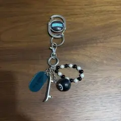 ストリート系 キーホルダー 8ボール スケートボード