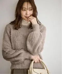 【今期】ROPE PICNIC ショートフェザーニットプルオーバー FREE