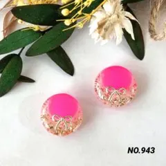 NO.943 ピアス　イヤリング　リボン　ラメ　レジン　ハンドメイド