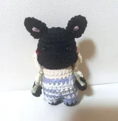 イ*ノ様 あみぐるみ　サロペット　フード　フレンチブルドッグ　キーホルダー