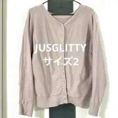 JUSGLITTY ジャスグリッティー カーディガン ピンク 長袖 シンプルのサムネイル