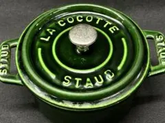④ 【USED】STAUB ストウブ　10cm ココット グリーン　緑のサムネイル