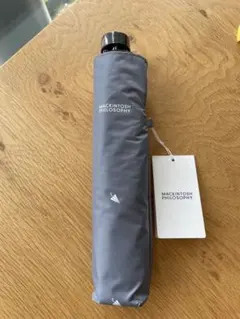 マッキントッシュ 折りたたみ傘 晴雨兼用 アンブレラ柄 グレー