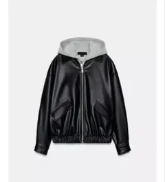 タグ付き新品★ZARAのコントラストフェイクレザージャケット★XSサイズ