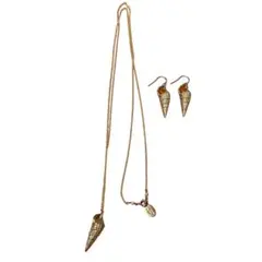 貝殻デザイン ネックレスとピアスセット