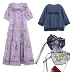 ▪️未使用級 ピンクハウス ピコフリル デニム ロングワンピース ダークグレー ▪️未使用級 ピンクハウス ピコフリル デニム ロングワンピース