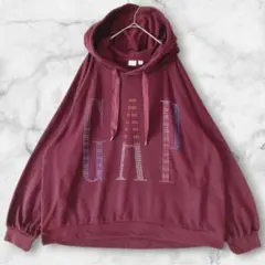 GAP ロゴ パーカー ラインストーン XXL ボルドー ゆったりのサムネイル