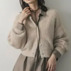 【完売カラー】SENSE OF PLACEラメシャギークロップドカーディガン