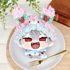 モコモコうさぎさん ヘッドドレス(ピンク×ブルー)