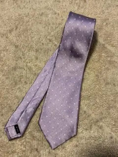 COMME CA MEN 薄紫 ドット柄 ネクタイ
