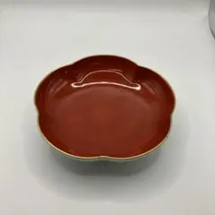 深川製磁　紅寿　梅型6号鉢　金彩　小皿