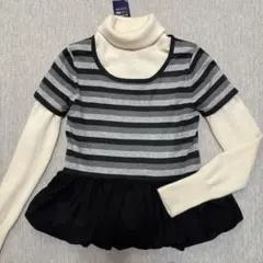 新品タグ付★シンプリシテェ★フリル付ボーダーニット★フリーサイズ★