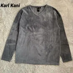Karl Kani（カールカナイ） 刺繍ロゴ ベロアトップス グレー Lのサムネイル