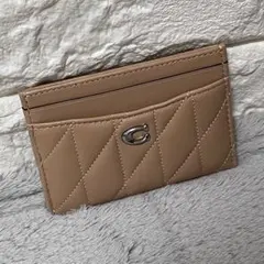 美品✨COACH コーチ カードケース 名刺入れ 本革 キルティング ベージュ