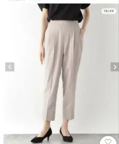 GLOBAL WORK ウツクシルエットDRYテーパード パンツ　グレージュ