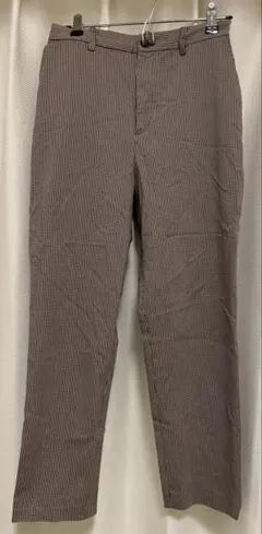 美品☆SHUCA☆チェック柄 ストレッチ テーパードパンツ☆ブラウン
