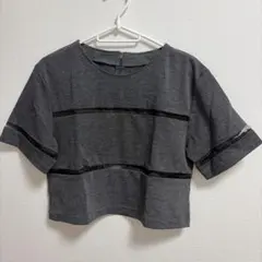 MURUA グレー 半袖 トップス シースルー切替