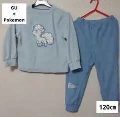 GU　ポケモン　ルームウェア　120cm　ロコン　水色　フリース　パジャマ　廃盤