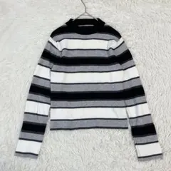 リブ編みニット/セーター ボーダー柄 レディース【M】