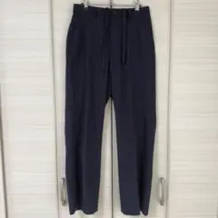 ウォッシャブルトロ ストライプ パンツ ネイビーS