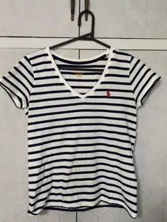 Ralph Lauren ストライプ Vネック Tシャツ xs