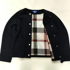 ブルーレーベルクレストブリッジ　ノーカラージャケット ブルゾン　金　刻印