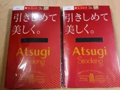 アツギストッキング引きしめて美しく 。M～L3足組　ブラック2セット