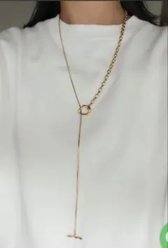 サージカルステンレスネックレス　ゴールド