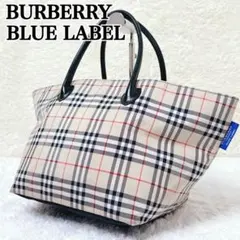 BURBERRY BLUE LABEL ノバチェック 舟形トート ハンドバッグ