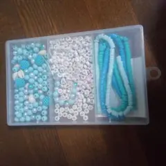 青系ビーズセット アクセサリー作成キット中古