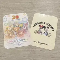 【非売品・未使用】ディズニー ダッフィー20周年＆ミッキーミニー 2枚ステッカー