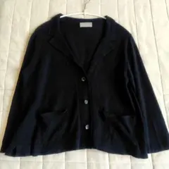 マーガレットハウエル カーディガン 　七分袖 ブラック　リネン