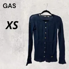 GAS ガス ネイビー XS ニット カーディガン 薄手 やわらかめ 洗濯可 春