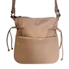 Kitamura キタムラ ショルダーバッグ ベージュ レザー 斜めがけ 収納多