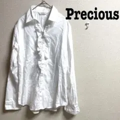 n line Preciousプレシャス　長袖ブラウスシャツ　フリル