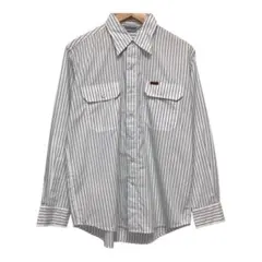 90s carhartt カーハート　長袖ストライプウエスタンシャツ　ワッペン