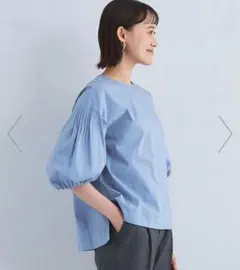 green label relaxing 袖タックボリュームスリーブブラウス