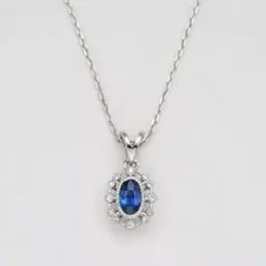 N062 ネックレス 人工サファイア CZダイヤ S925 K18コート N062 ネックレス 人工サファイア CZダイヤ S925 K18コート - メルカリ