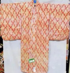 ★訳有り★七五三女の子着物　三つ身仕立て上がり着物 襦袢 正絹絞り