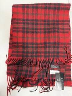 C de C チェック柄ウールマフラー