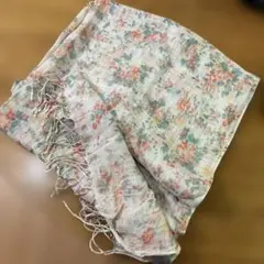 リネン100% 花柄ストール