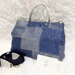 【新品】russet ラシット デニム柄 モノグラム ミニショルダーバッグ 新品】russet ラシット デニム柄 モノグラム ミニショルダーバッグ