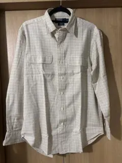 ラルフローレン LANG チェックシャツ M ワークシャツ 長袖 ダブルポケット
