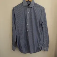 Polo Ralph Lauren 青白ストライプ 長袖シャツ