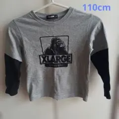 XLARGE 長袖カットソー 110cm グレー/ブラック ロンT