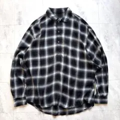 【極美品】リサウンドクロージング オンブレプルオーバーシャツ レーヨン 黒白