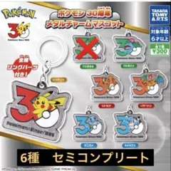 ポケモン30周年メタルチャームマスコット　セミコンプリートセット
