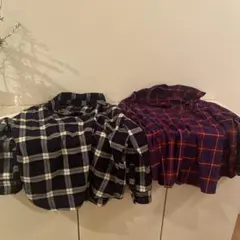 UNIQLO 長袖チェックシャツ 2色セット