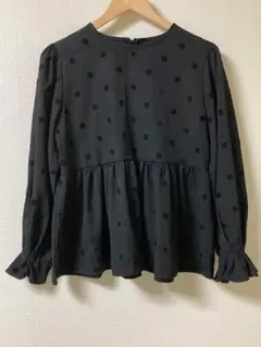 ◯La gemme ラジエム　水玉 ペプラム チュニック長袖 トップス